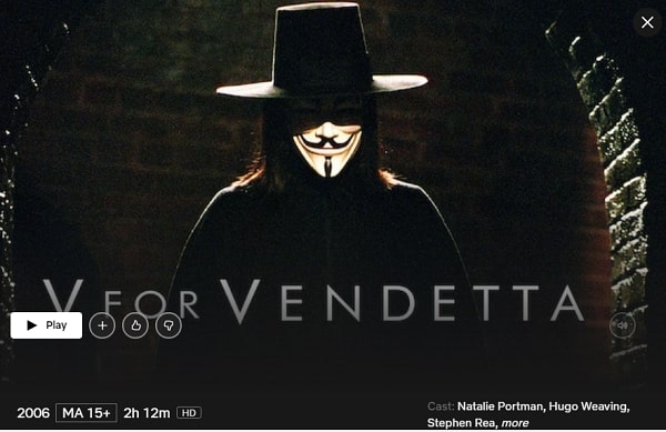 Watch V for Vendetta (2005) on Netflix
