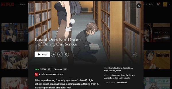 Watch Rascal Does Not Dream of Bunny Girl Senpai on Netflix 3