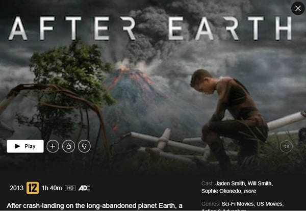 Watch After Earth (2013) on Netflix