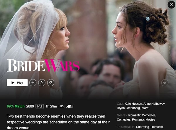 Watch Bride Wars (2009) on Netflix