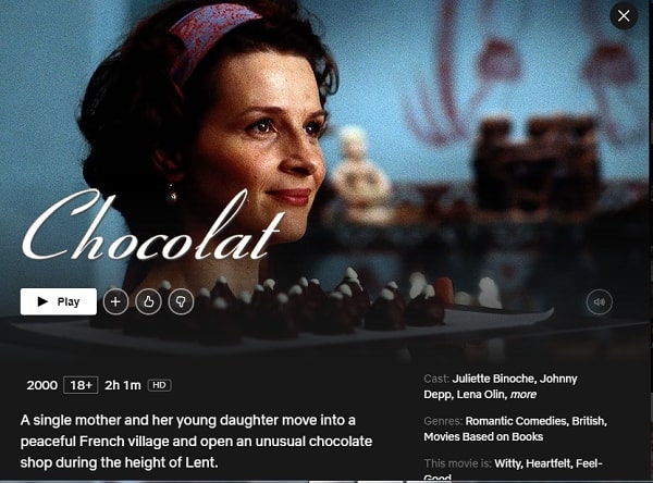 Watch Chocolat (1998) on Netflix