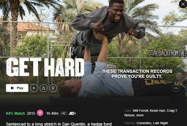 Watch Get Hard (2015) on Netflix