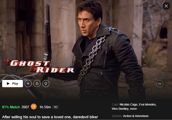 Watch Ghost Rider (2007) on Netflix
