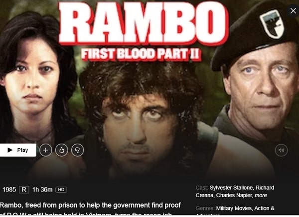 Watch Rambo: First Blood Part II (1985) on Netflix