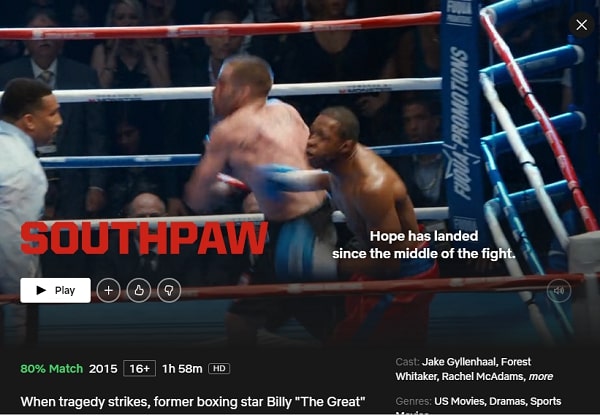 Watch Southpaw (2015) on Netflix