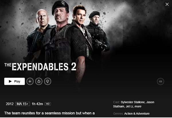 Watch The Expendables 2 (2012) on Netflix