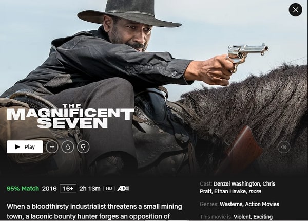 Watch The Magnificent Seven (2016) on Netflix