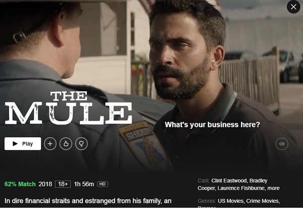 Watch The Mule (2018) on Netflix