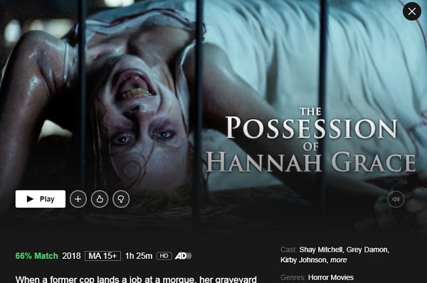 Watch The Possession Of Hannah Grace (2018) on Netflix