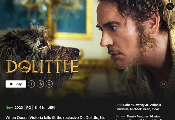 Watch Dolittle (2020) on Netflix