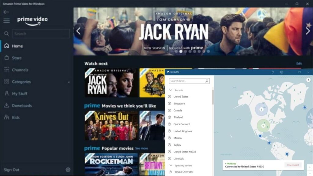 Sblocco di Amazon Prime con NordVPN