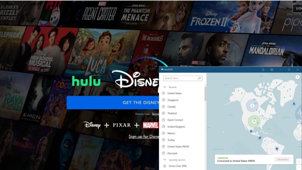 Desbloqueando Disney+ com NordVPN