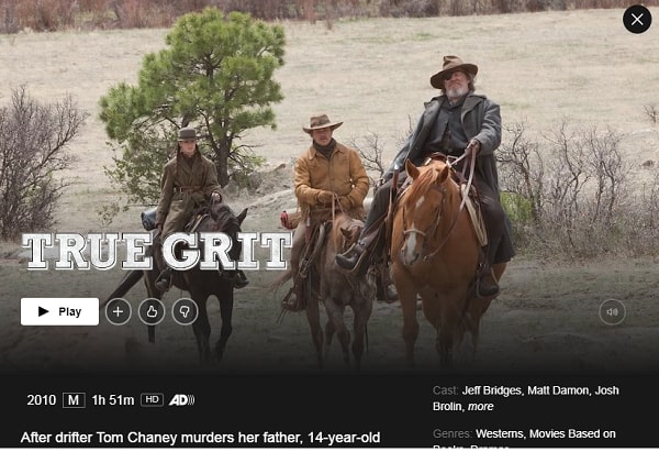 Watch True Grit (2010) on Netflix