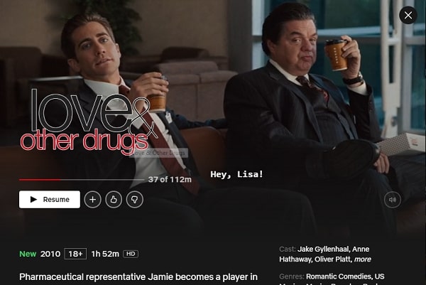 Watch Love and Other Drugs (2010) on Netflix