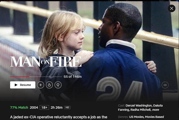 Watch Man on Fire (2004) on Netflix
