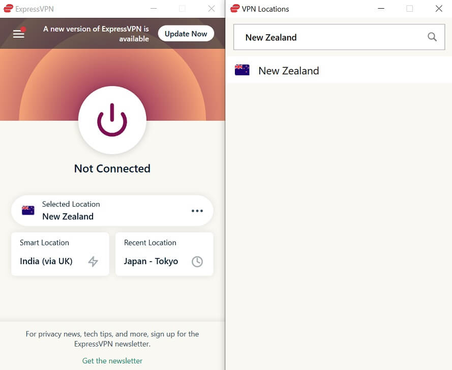 Connect to New Zealand Server 1