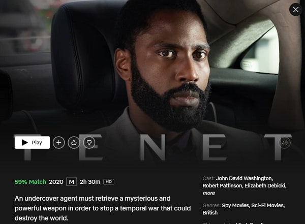 Watch Tenet (2020) on Netflix From Anywhere in the World