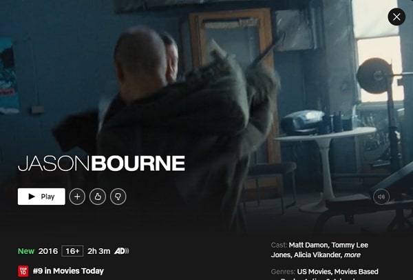Watch Jason Bourne (2016) on Netflix From Anywhere in the World