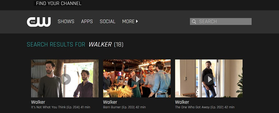 Watch Walker on CW TV outside USA 1