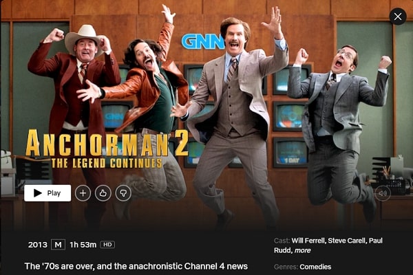 Watch Anchorman 2: The Legend Continues on Netflix From Anywhere in the World