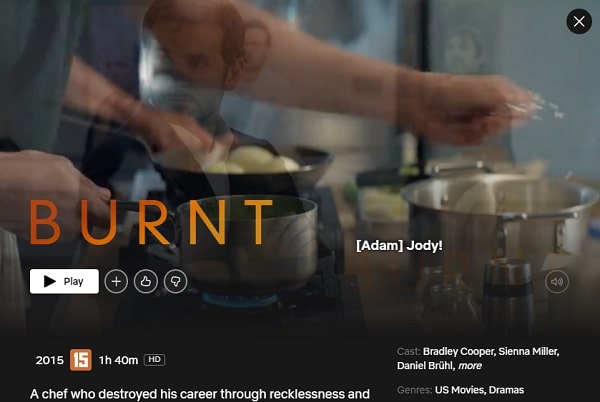 Watch Burnt on Netflix From Anywhere in the World