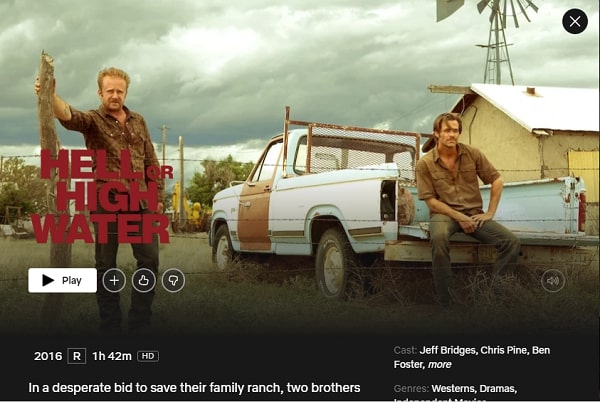 Watch Hell or High Water on Netflix From Anywhere in the World