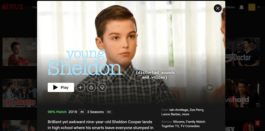 Watch young sheldon on Netflix 3