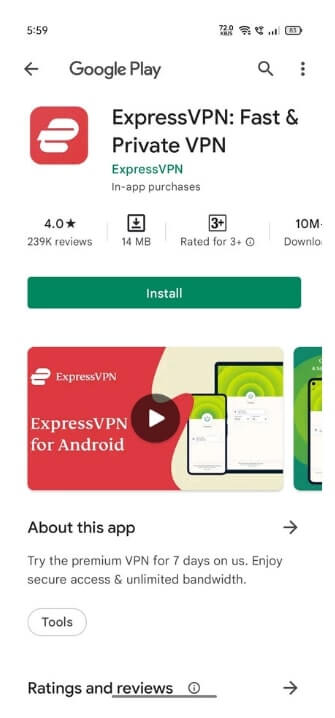 ExpressVPN Android Install