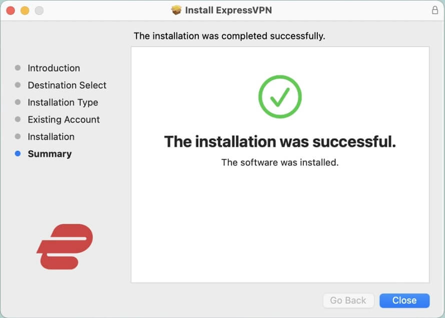 ExpressVPN Installation Completed macOS