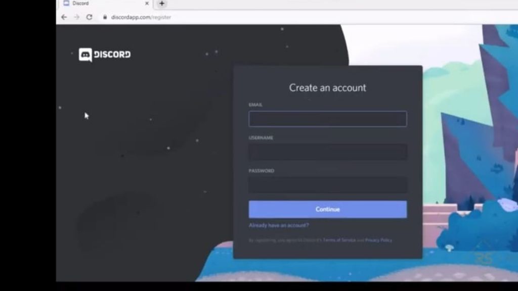 Create an account on Discord Server