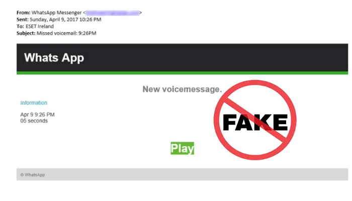 E-mail Whatsapp Fake