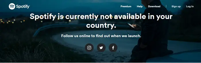 Spotify Not available in your region