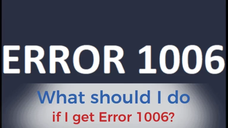 How to Fix Error 1006