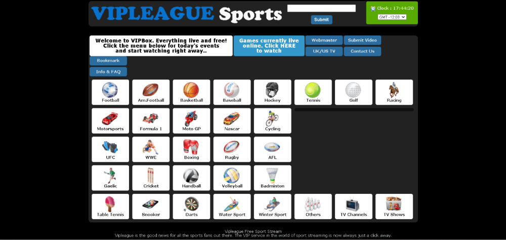 VIPLeague website