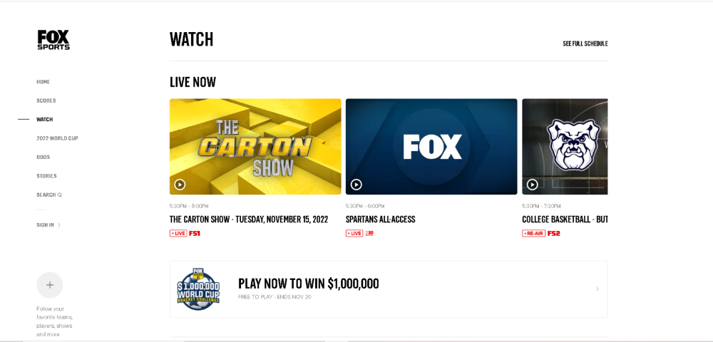 FoxSportsGO Website