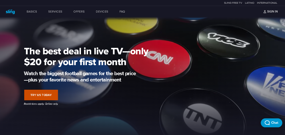 SlingTV Website US