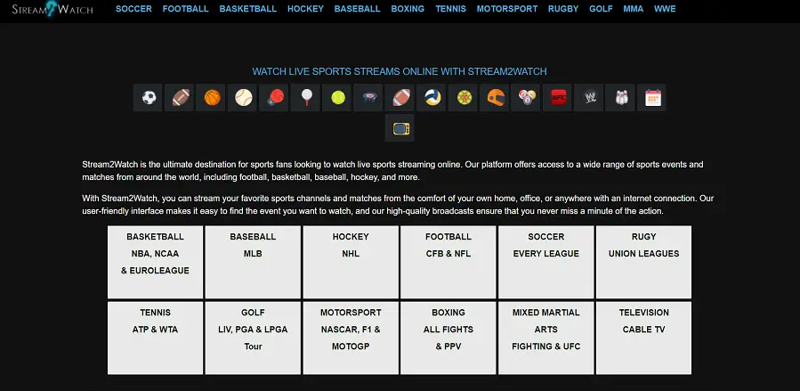 Stream2watch MMA Streaming Site